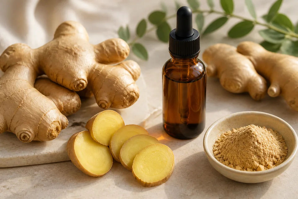 Realistic editorial still life illustrating Ginger