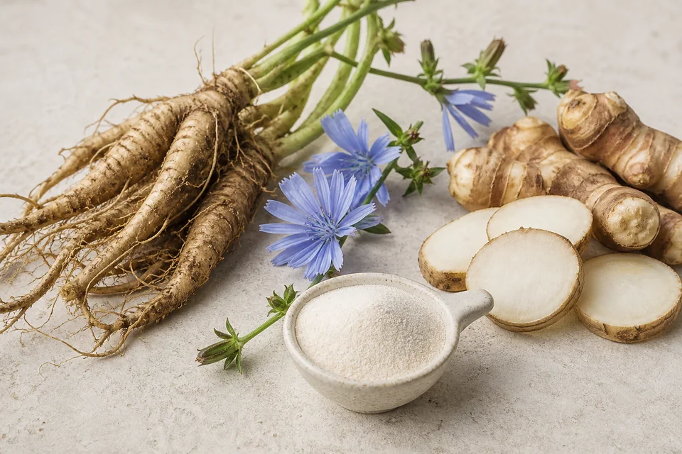 Realistic editorial still life illustrating Inulin