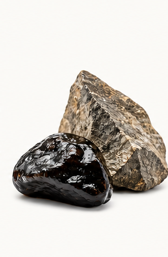 Editorial illustration of Shilajit source material