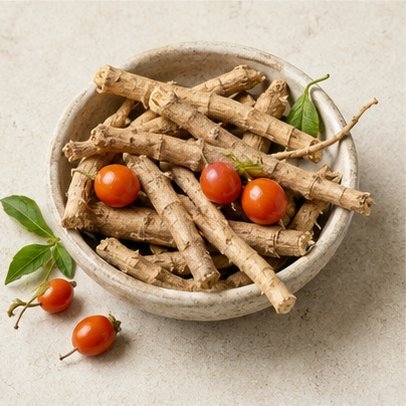 Editorial illustration of Ashwagandha source material